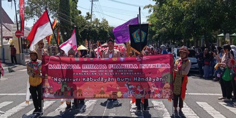 Karnaval Budaya Pramuka Istimewa SDN Wonosari I: Nguri-Uri Kabudayan Bumi Handayani