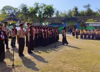 Perkemahan Penggalang Tingkat Ranting Srandakan Tahun 2024 Diakhiri dengan Upacara Hari Pramuka ke-63