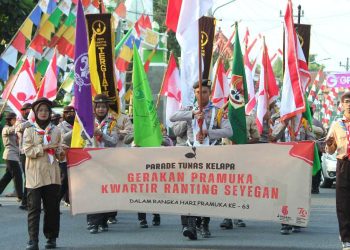 Peringati Hari Pramuka ke-63 Kwartir Ranting Seyegan Selenggarakan Parade Tunas Kelapa