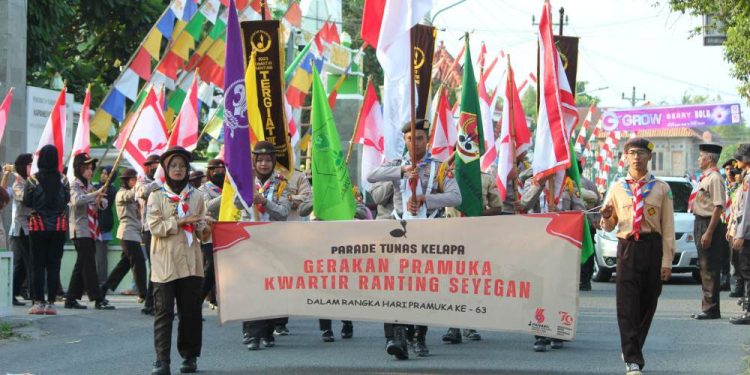 Peringati Hari Pramuka ke-63 Kwartir Ranting Seyegan Selenggarakan Parade Tunas Kelapa