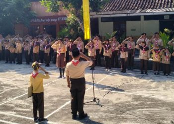 Pramuka Berkebutuhan Khusus SLB Wiyata Dharma 1 Sleman Melaksanakan Apel Hari Pramuka ke-63