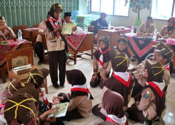 Sambut Tim Monev, Siaga SDN Wonosari I Simulasikan Implementasi Syarat Kecakapan Pramuka Istimewa
