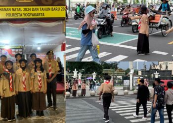 Kolaborasi Pramuka SMAN 6 Yogyakarta dengan Kepolisian, Wujud Pengabdian dalam Karya Bakti Nataru 2024