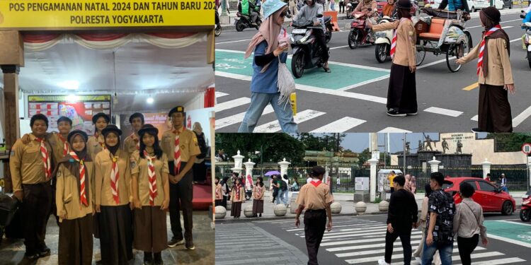 Kolaborasi Pramuka SMAN 6 Yogyakarta dengan Kepolisian, Wujud Pengabdian dalam Karya Bakti Nataru 2024