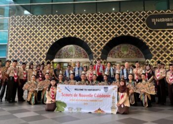 Kwarda DIY Sambut Kedatangan 29 Pramuka Kaledonia Baru di YIA