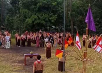 Ratusan Pramuka SMP Negeri 3 Yogyakarta Ikuti Kemah Galang 2025 di Buper Gondang 2 Indah