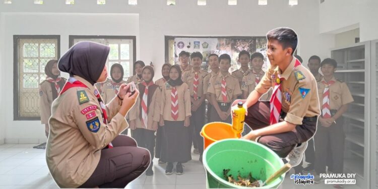 Latihan Krida 3R, Saka Kalpataru Sleman Tingkatkan Pemahaman Pembuatan Kompos dan Pengelolaan Sampah Organik