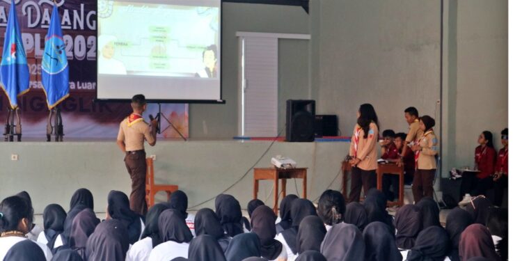Dewan Ambalan Kalpawidya Isi MPLS 2025 SMA Negeri 1 Ngaglik dengan Sosialisasi Ekskul Kepramukaan