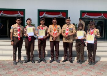 Perdana, Empat Pramuka SMP Negeri 12 Yogyakarta Menerima Penganugerahan Lencana Teladan