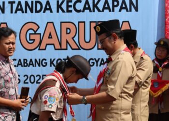 Kwarcab Kota Yogyakarta Melantik 177 Pramuka Garuda di Buper Ambarbinangun