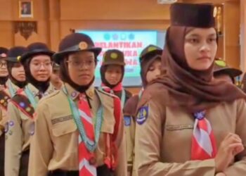 Dalam Suasana Khidmat dan Penuh Semangat, Ketua Kwarcab Sleman Melantik 32 Pramuka Istimewa