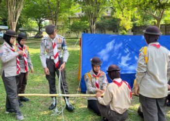 Puluhan Anggota Saka Bhayangkara Seyegan Ikuti Latgab di Youth Center Sleman