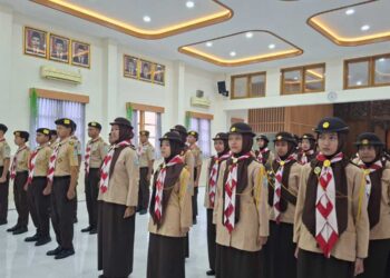 Pramuka MAN 1 Yogyakarta Gelar Serah Terima Jabatan, Tongkat Estafet Kepemimpinan Ambalan Beralih