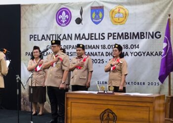 Ketua Kwarda DIY Melantik Jajaran Mabigus 18.013 – 18.014 Pangkalan Universitas Sanata Dharma Yogyakarta