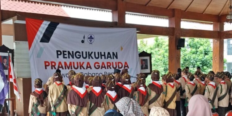 Khidmat, Ratusan Peserta Ikuti Upacara Pemberian Tanda Pramuka Garuda Kwarcab Bantul