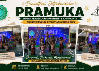 Semangat Kepramukaan Bergema di MPLS 2026, Dewan Penggalang SMP Negeri 3 Yogyakarta Tampilkan Atraksi Memukau